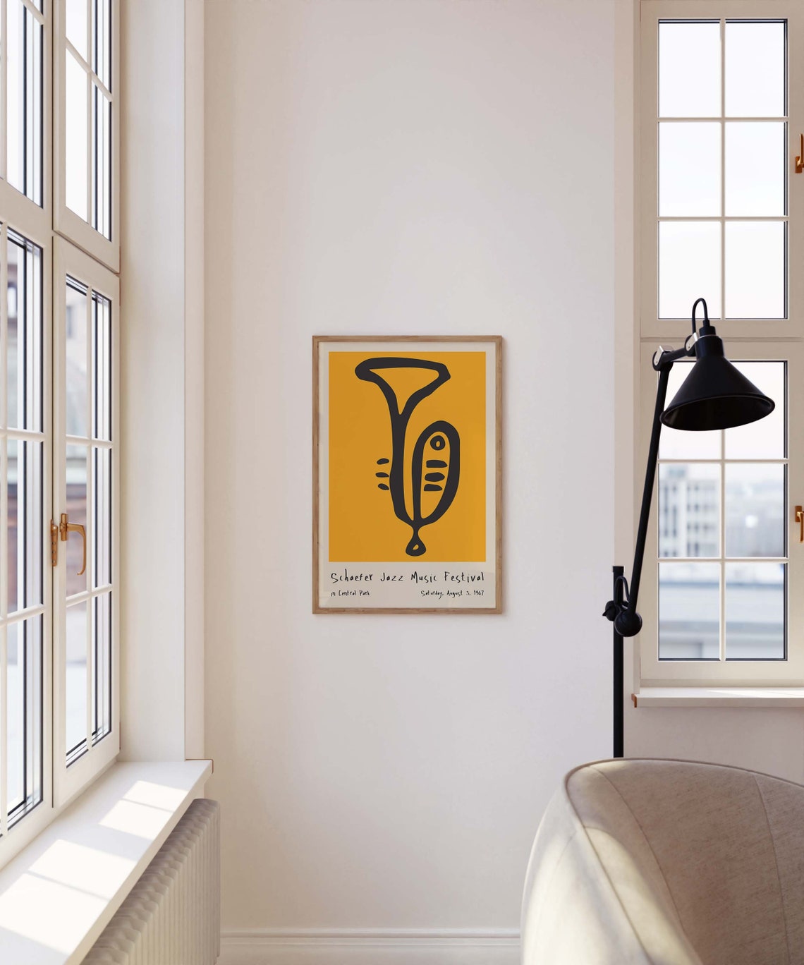 Schaefer Jazz Festival 1967 Yellow Tuba Solo Central Park Poster - Image 2