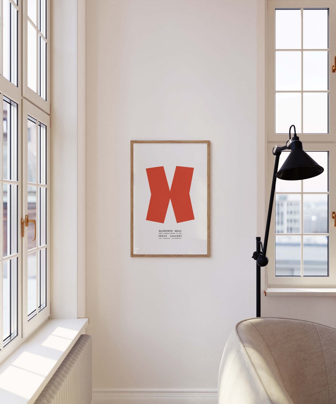 Ellsworth Kelly Red Abstract Form Gallery Style Poster Wall Decor - Image 3