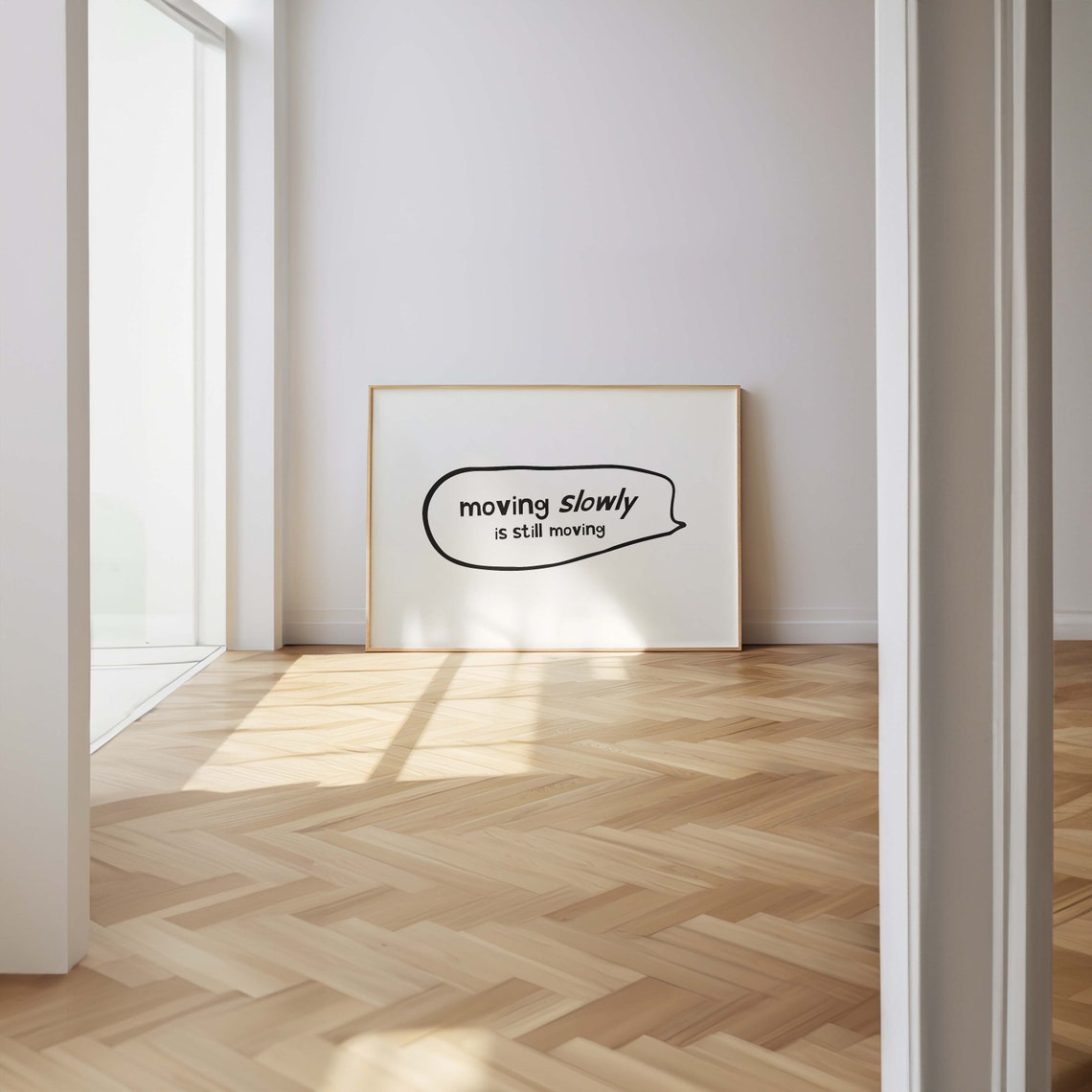 Moving Slowly Is Still Moving Minimal Quote Poster Wall Decor Art - Image 2