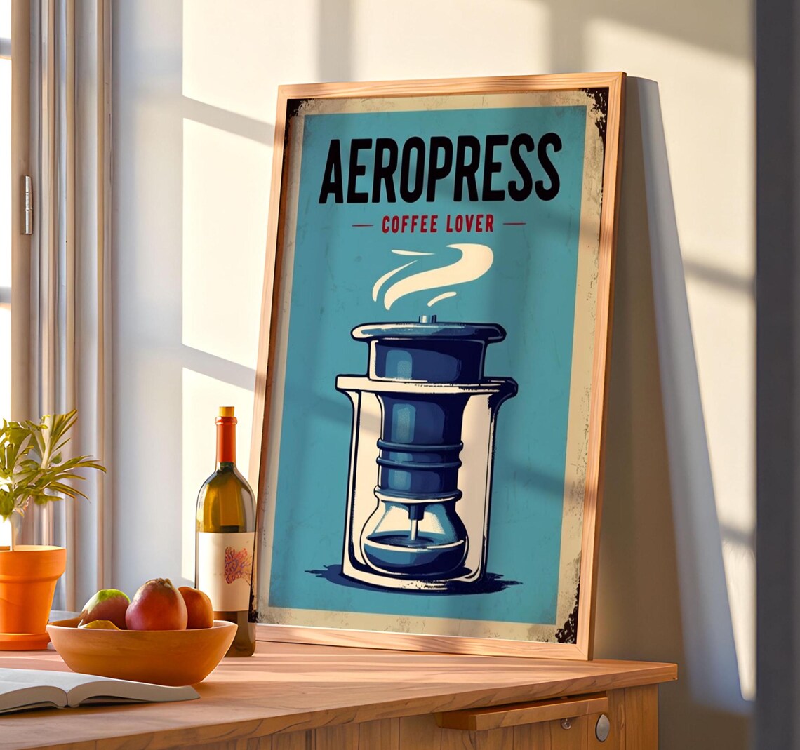 Retro Aeropress Coffee Lovers Poster - Image 7