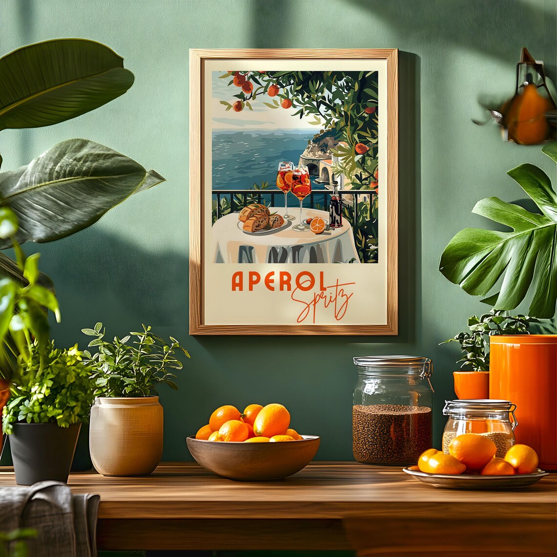 Aperol Spritz, Retro Italian Cocktail Art Print - Image 5