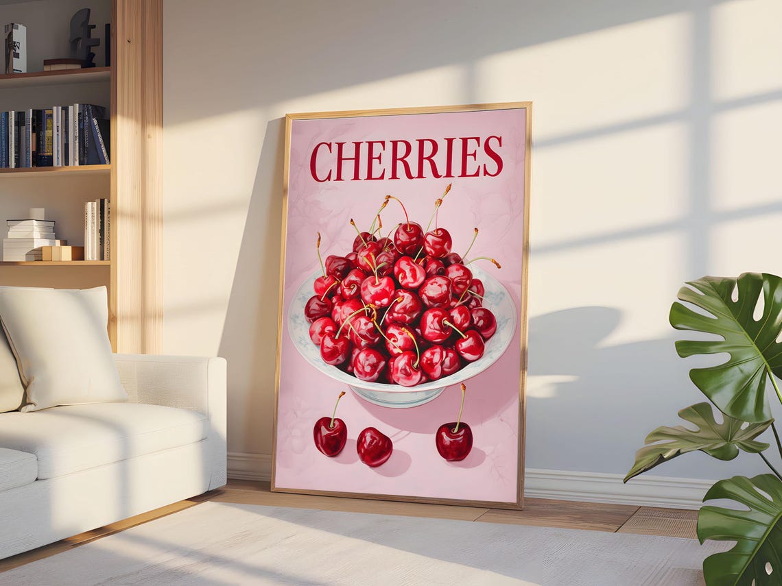 Vintage Cherries Poster, Food Illustration - Image 6