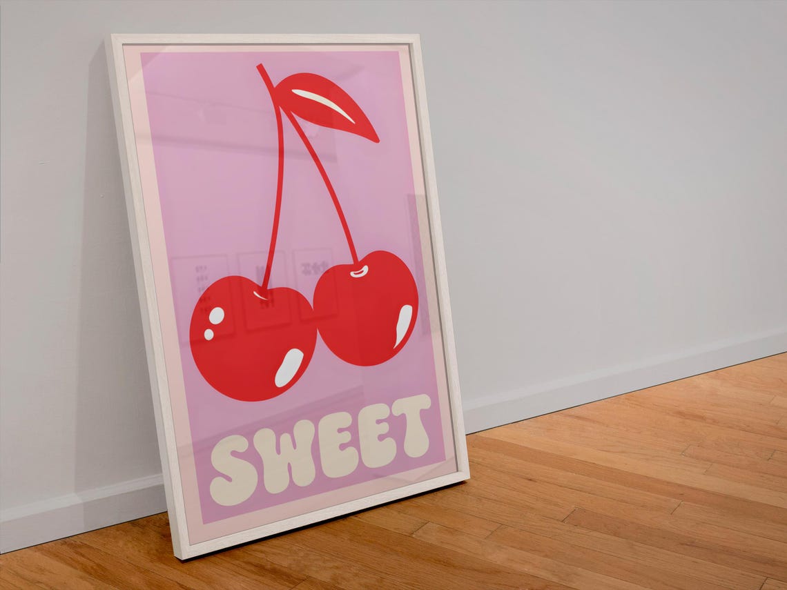 Sweet Cherries Retro Poster - Image 6