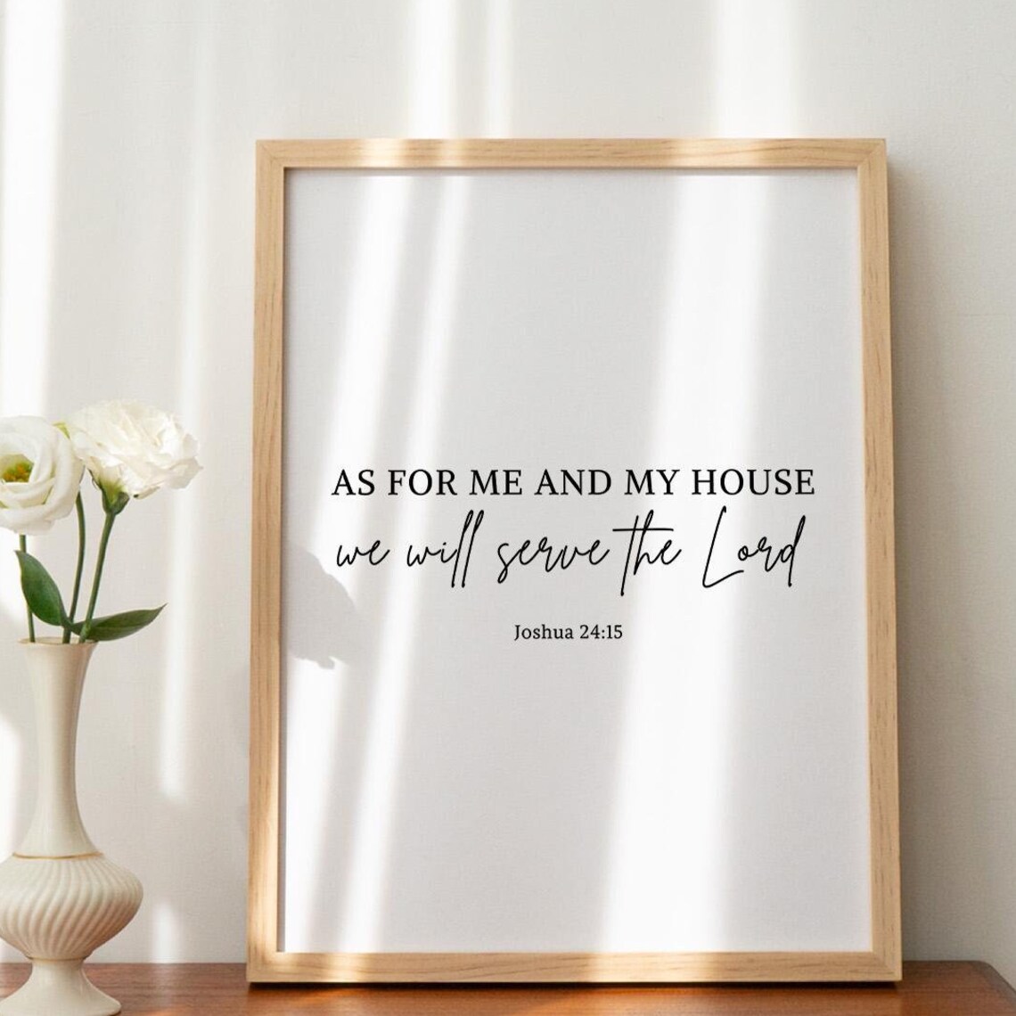 Minimalist As For Me And My House Serve The Lord Joshua Art Poster