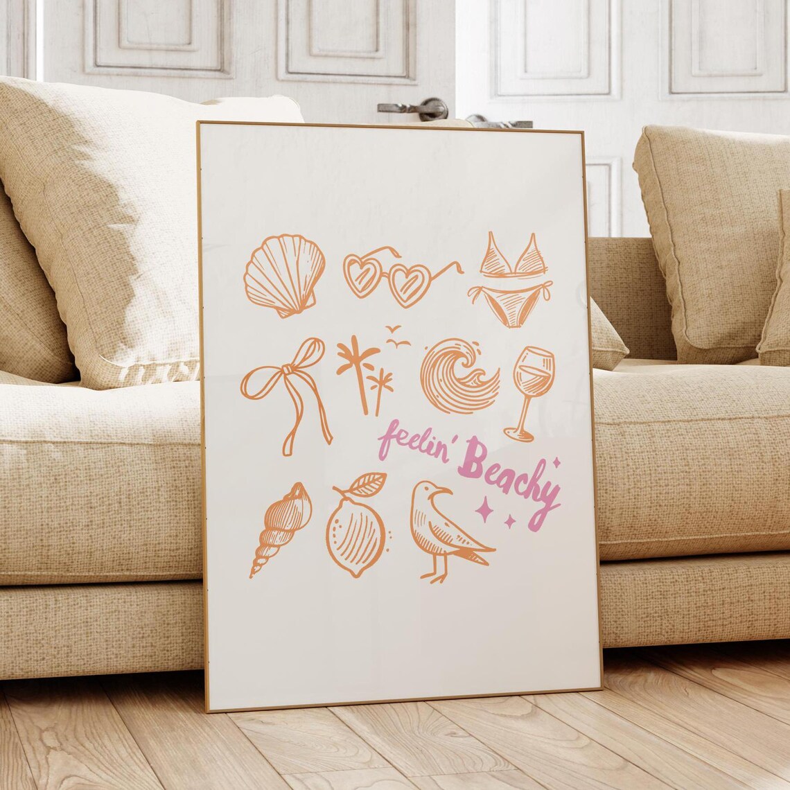Feelin Beachy Summer Beach Bikini Seashell Sun Poster
