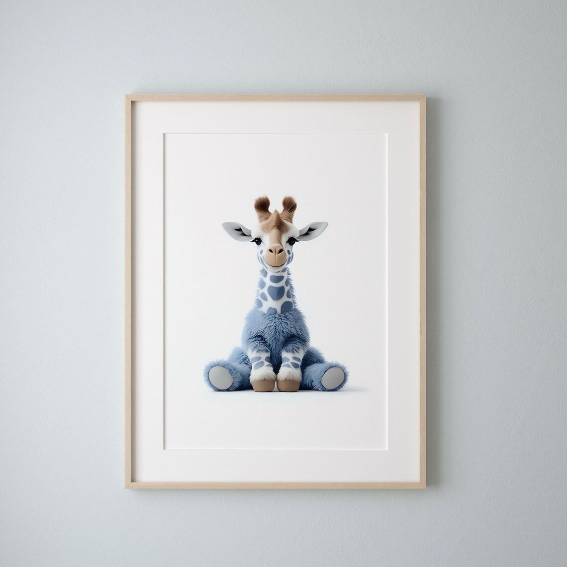 Adorable Fluffy Baby Giraffe Sitting Sweet Nursery Animal Poster - Image 3