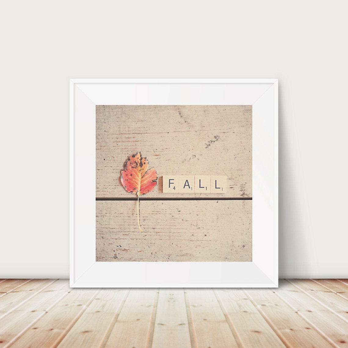 Red Leaf Fall Photograph Botanical Still Life Print