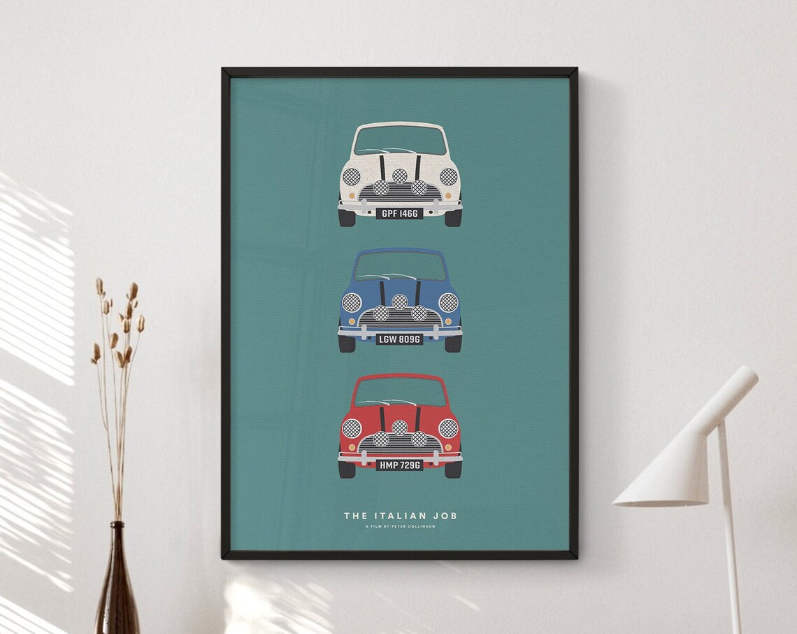 The Italian Job Minimalist Movie Poster Print