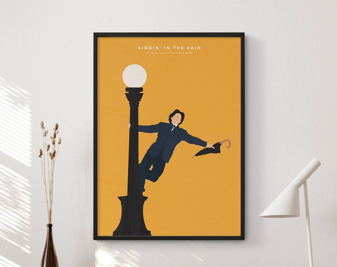 Singin In The Rain Gene Kelly Lamp Post Minimalist Musical Poster