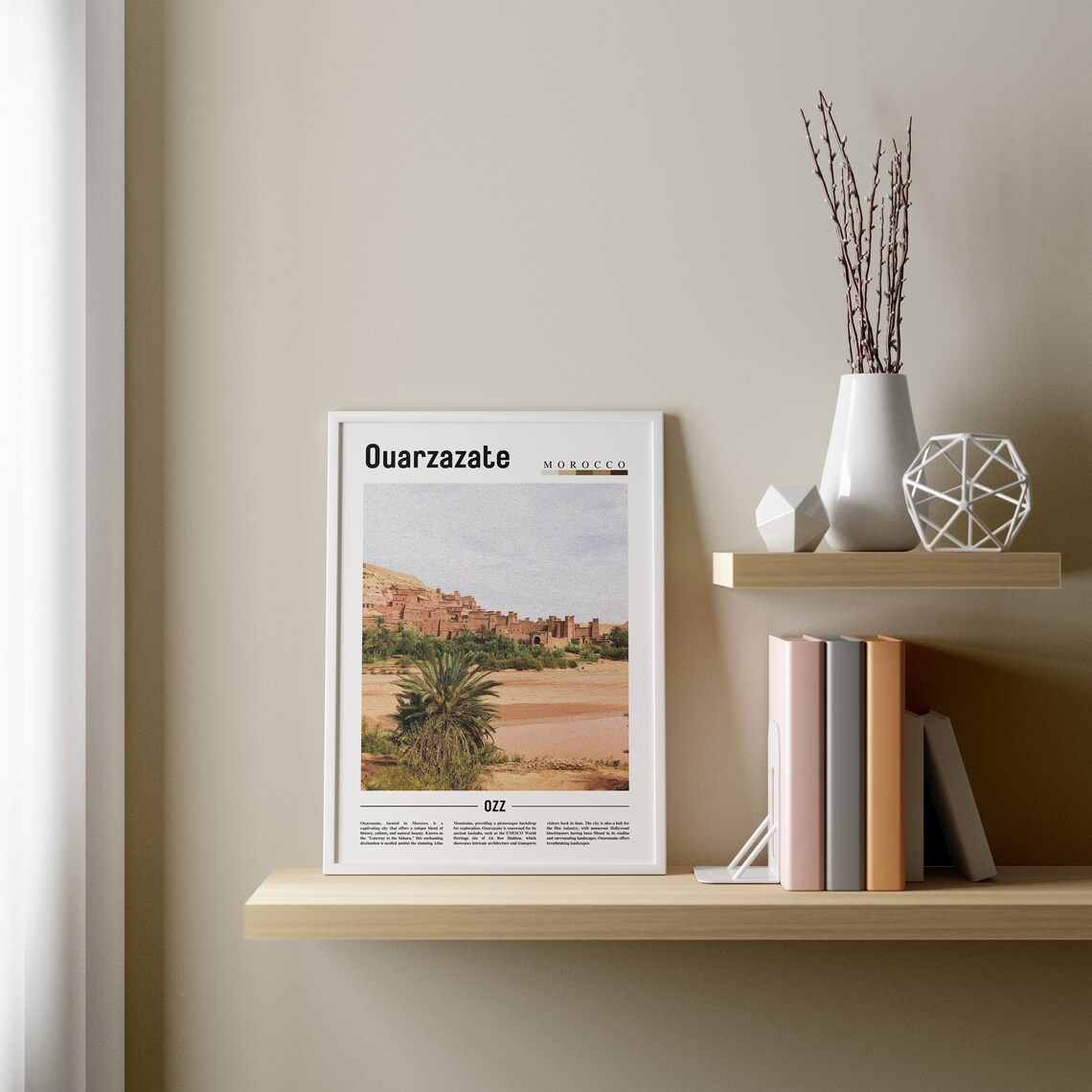 Ouarzazate Minimal Travel Poster, Oil Painting - Image 4