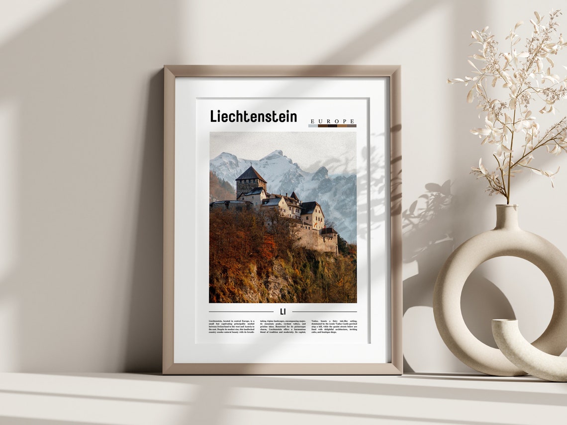 Liechtenstein Poster Liechtenstein Print Liechtenstein Wall Art Europe Photo Europe Poster Europe Print Travel Poster - Image 3