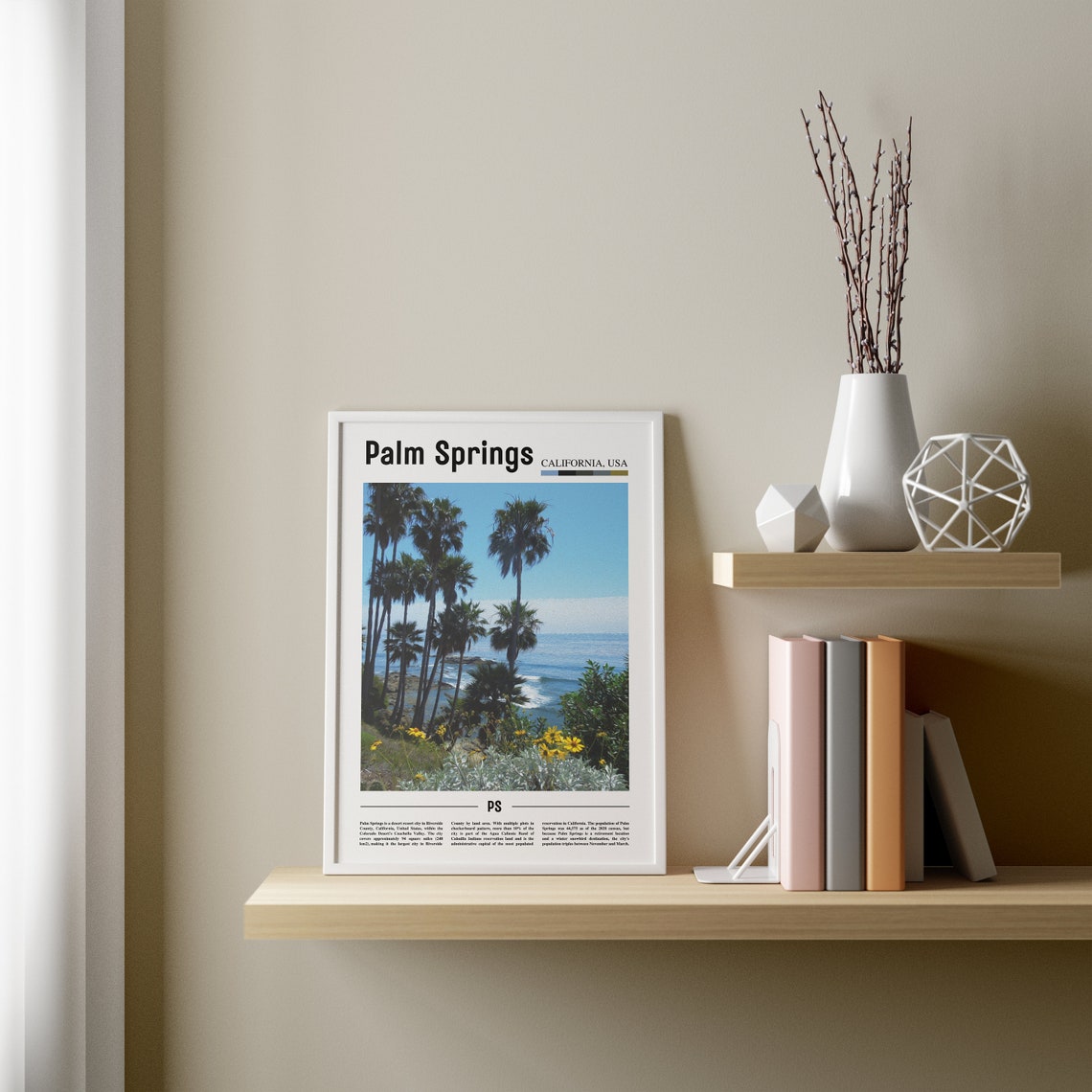 Palm Springs Print Palm Springs Poster Palm Springs Wall Art Oil Painting Poster Colorful City Print City Artwork Travel Artwork - Image 4