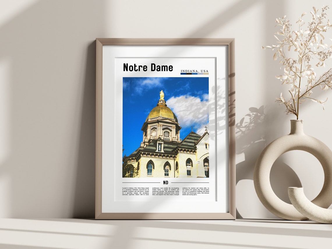 Notre Dame Poster Notre Dame Print Notre Dame Wall Art United States Photo United States Poster United States Print - Image 3