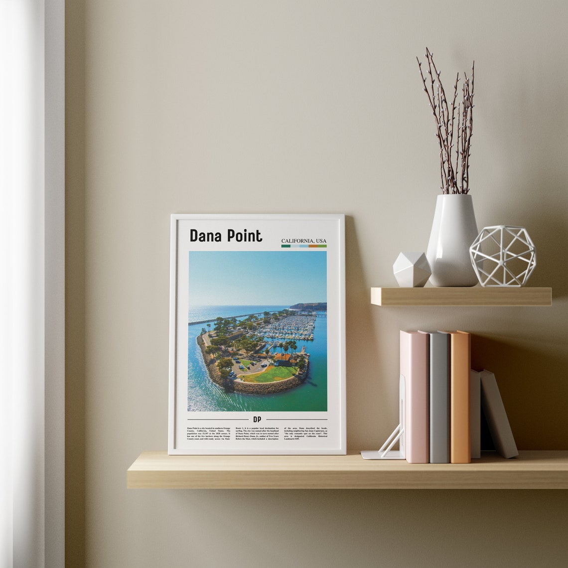 Dana Point Print Dana Point Poster Dana Point Wall Art Oil Painting Poster Colorful City Print City Artwork Travel Artwork Travel Art - Image 3