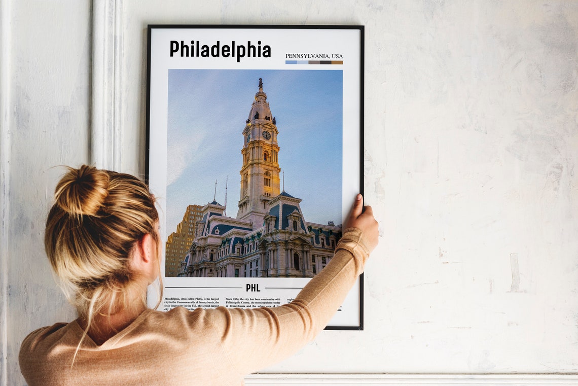 Philadelphia Print Philadelphia Poster Philadelphia Wall Art Oil Painting Poster City Print City Artwork Travel Artwork Travel Wall Art - Image 5
