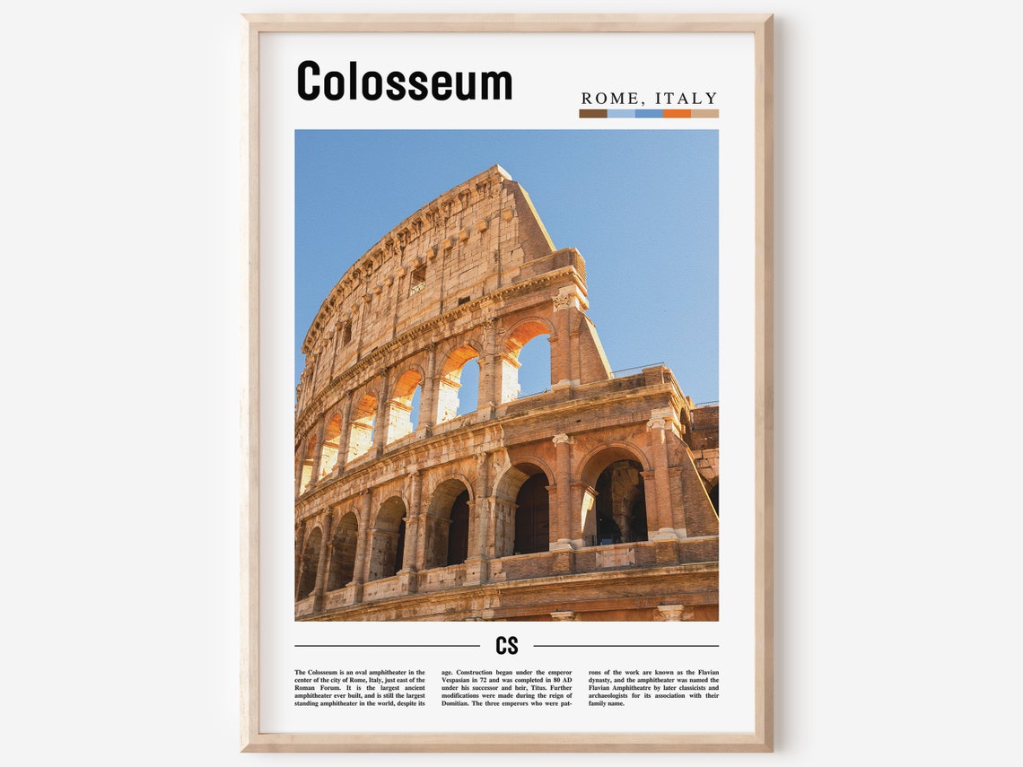 Colosseum Print Colosseum Poster Colosseum Wall Art Oil Painting Poster Colorful City Print City Artwork Travel Artwork Travel Wall Art
