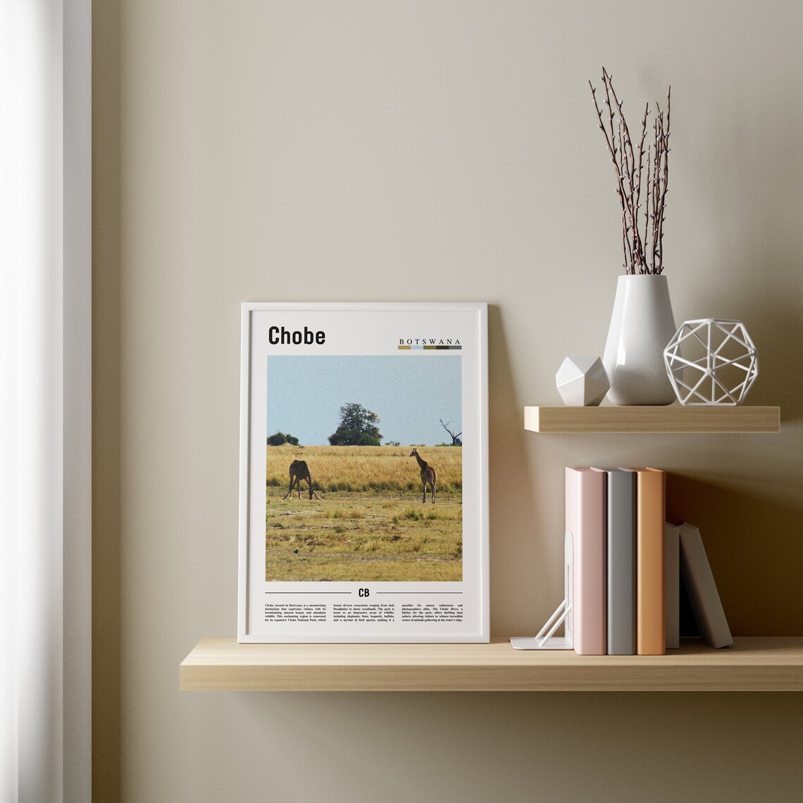 Chobe Minimal Travel Poster, Oil Painting - Image 4
