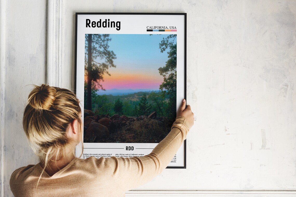 Redding Minimal Travel Poster, City Destination Print - Image 4