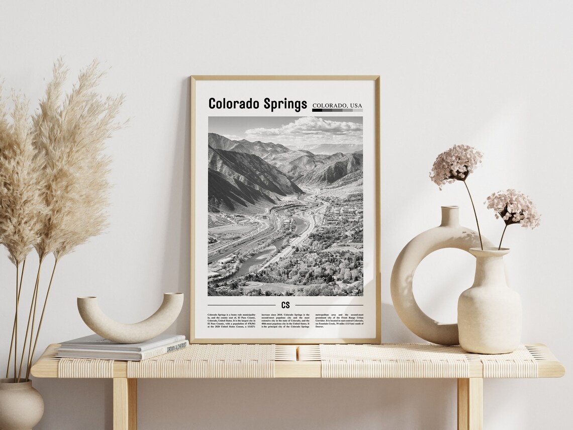Colorado Springs Black And White Travel Poster - Image 6