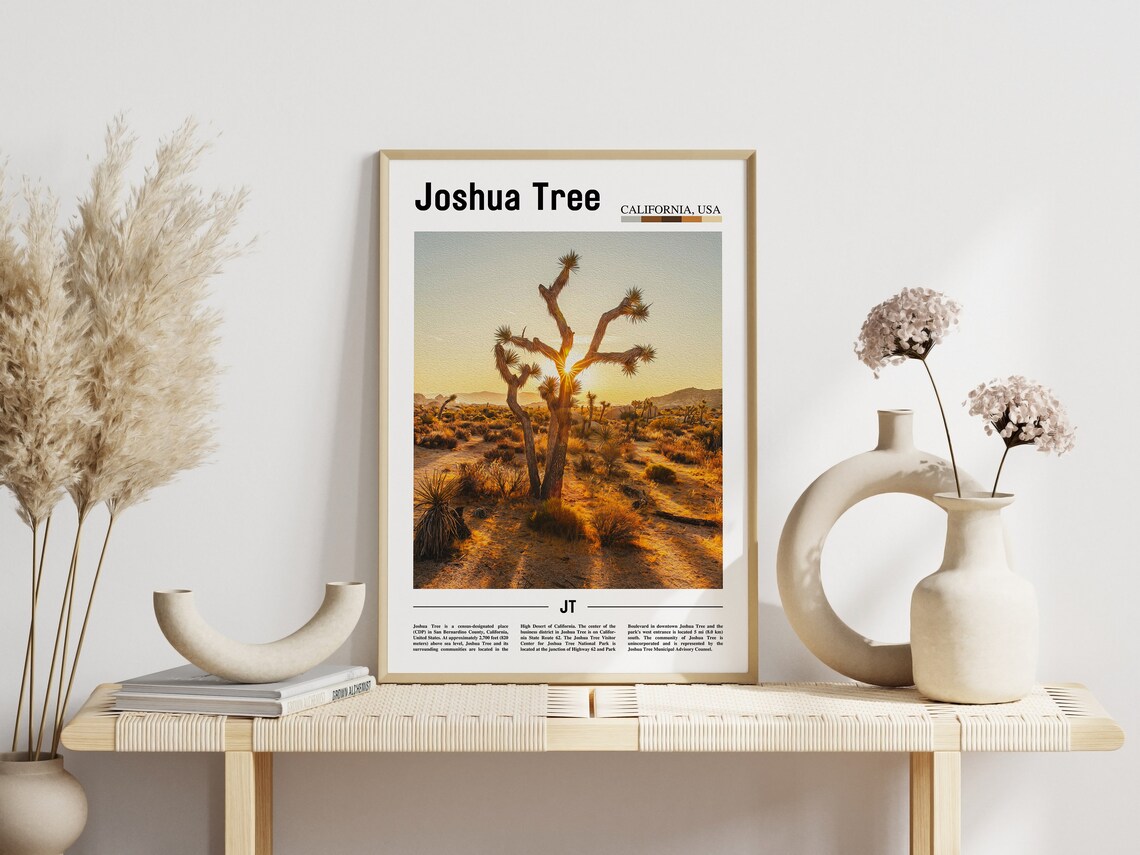 Joshua Tree Print Joshua Tree Poster Joshua Tree Wall Art Minimal Travel Print Minimal City Poster Travel Destination Oil Painting Poster - Image 5