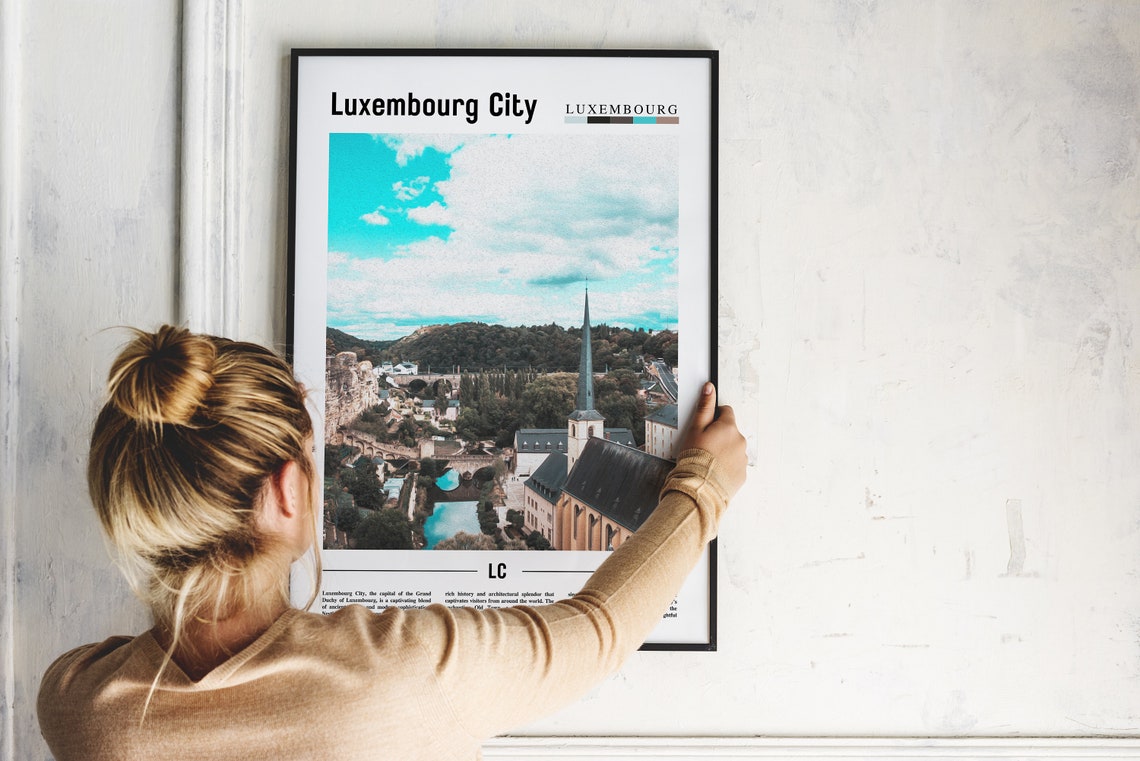 Luxembourg City Poster Luxembourg City Print Luxembourg City Wall Art Europe Photo Europe Poster Europe Print Travel Poster - Image 4