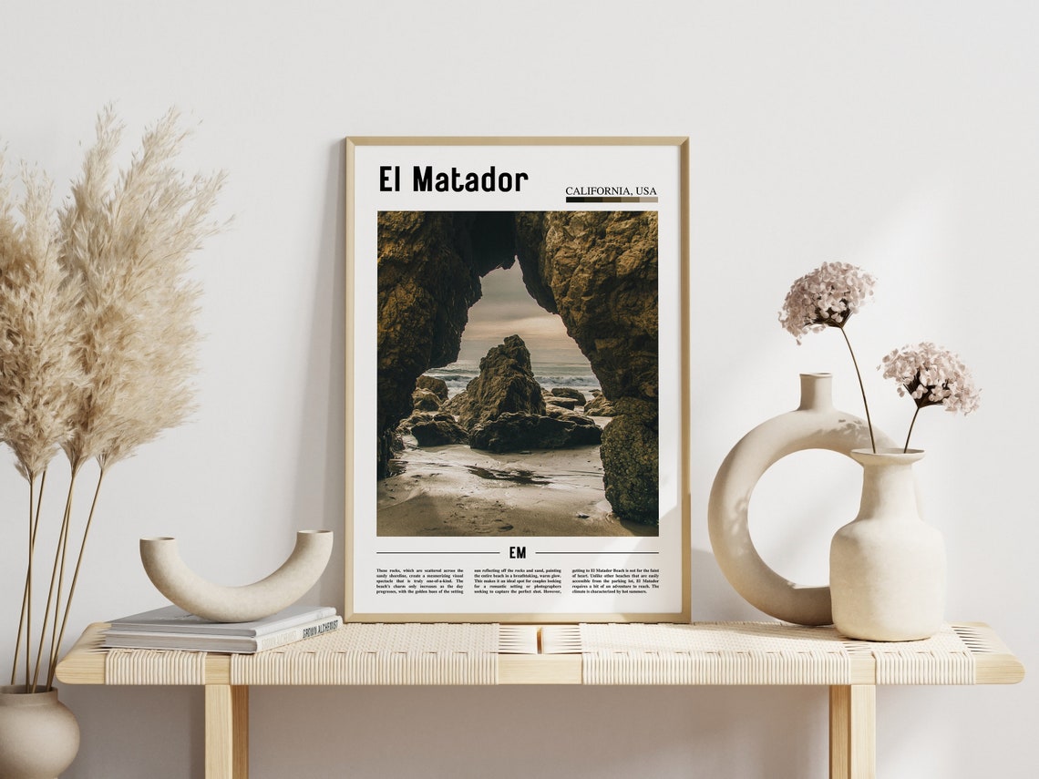 El Matador Print El Matador Poster El Matador Wall Art Minimal Travel Print Minimal City Poster Travel Destination Oil Painting Poster - Image 5