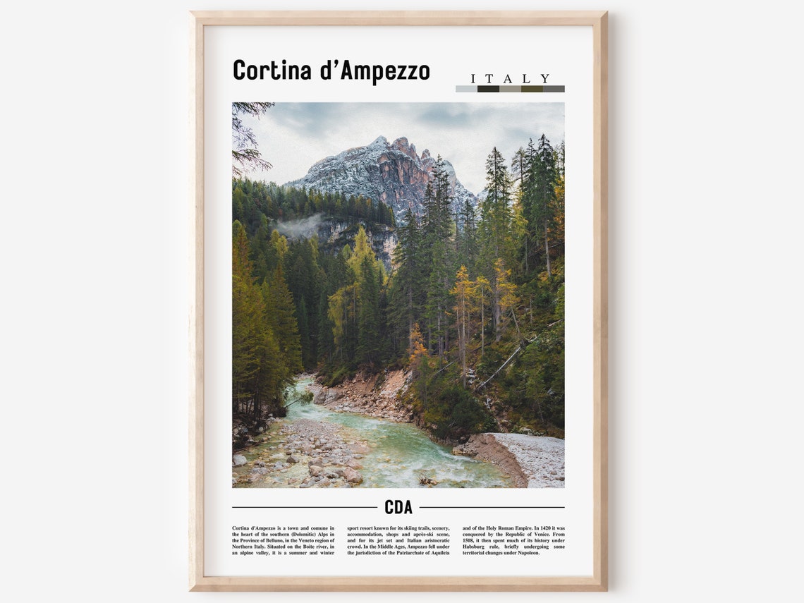 Cortina Dampezzo Print Cortina Dampezzo Poster Cortina Dampezzo Wall Art Minimal Travel Print Minimal City Poster Oil Painting Poster