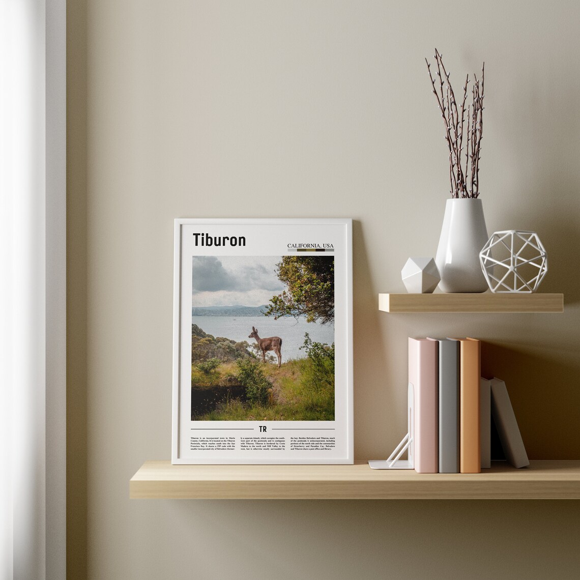 Tiburon Minimal Travel Poster, City Destination - Image 2