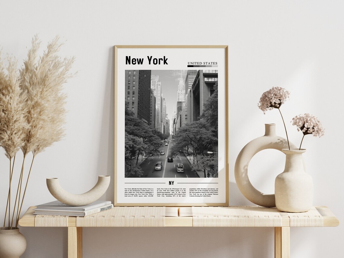 New York Travel Poster, Minimal Black And White - Image 6