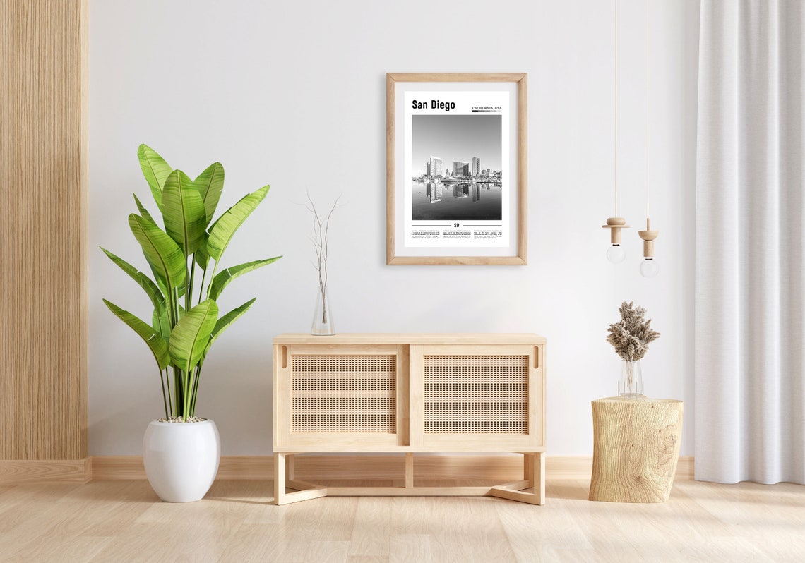 San Diego Print Black And White San Diego Poster San Diego Wall Art Travel Poster City Artwork Travel Artwork Travel Art City Print - Image 5