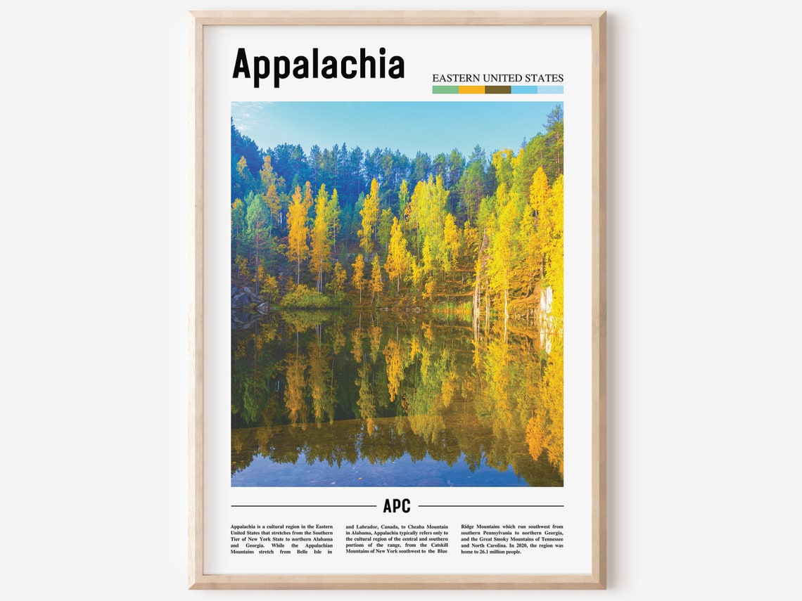 Appalachia Print Appalachia Poster Appalachia Wall Art Oil Painting Poster Colorful City Print City Artwork Travel Artwork Travel Art
