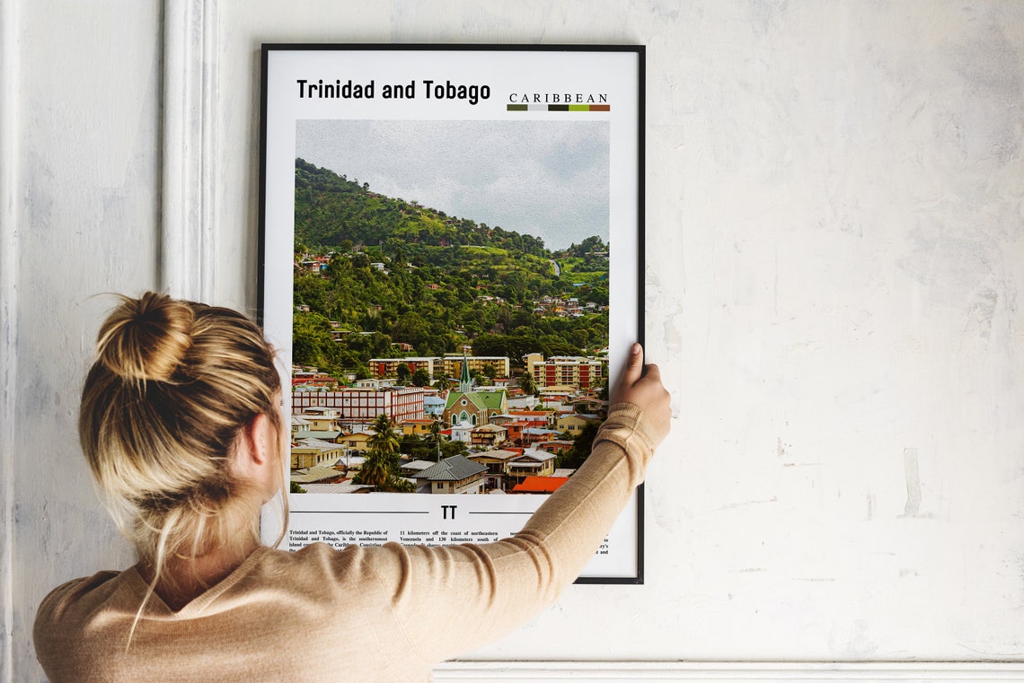 Trinidad And Tobago Poster Trinidad And Tobago Print Trinidad And Tobago Wall Art Minimal Travel Print Travel Oil Painting Poster - Image 5