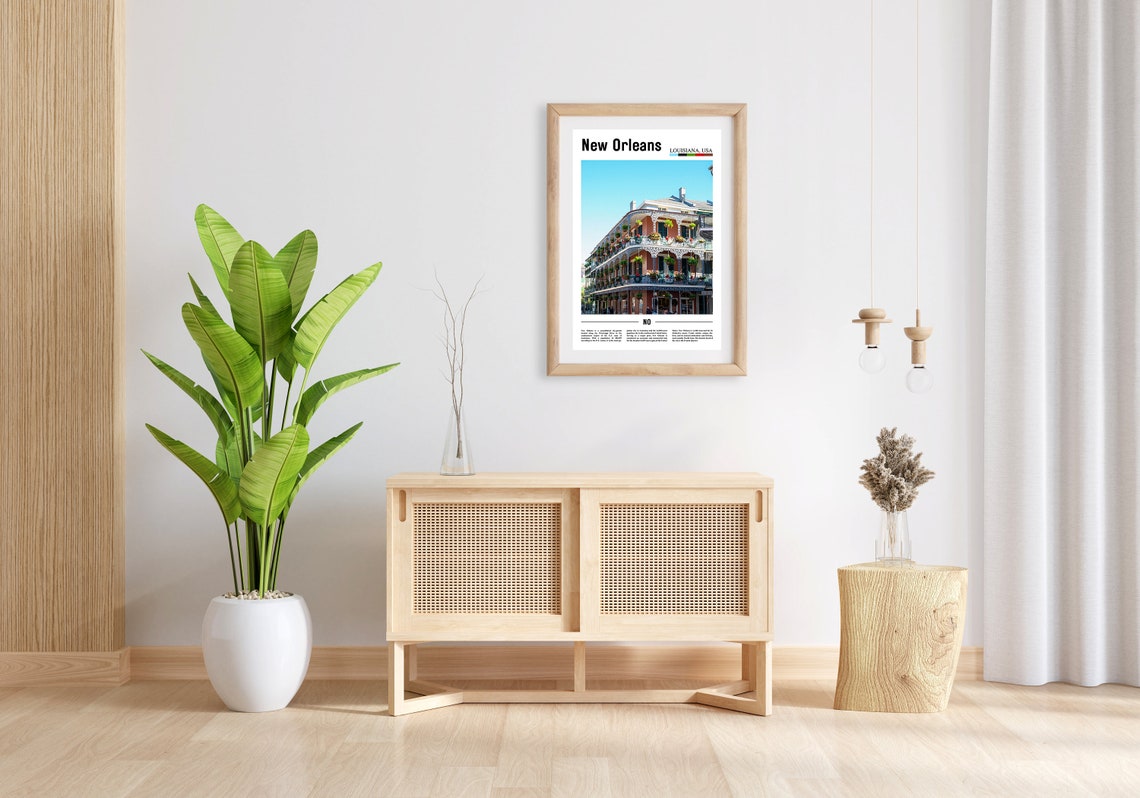 New Orleans Print New Orleans Poster New Orleans Wall Art Minimal Travel Print Minimal City Poster Oil Painting Poster - Image 4