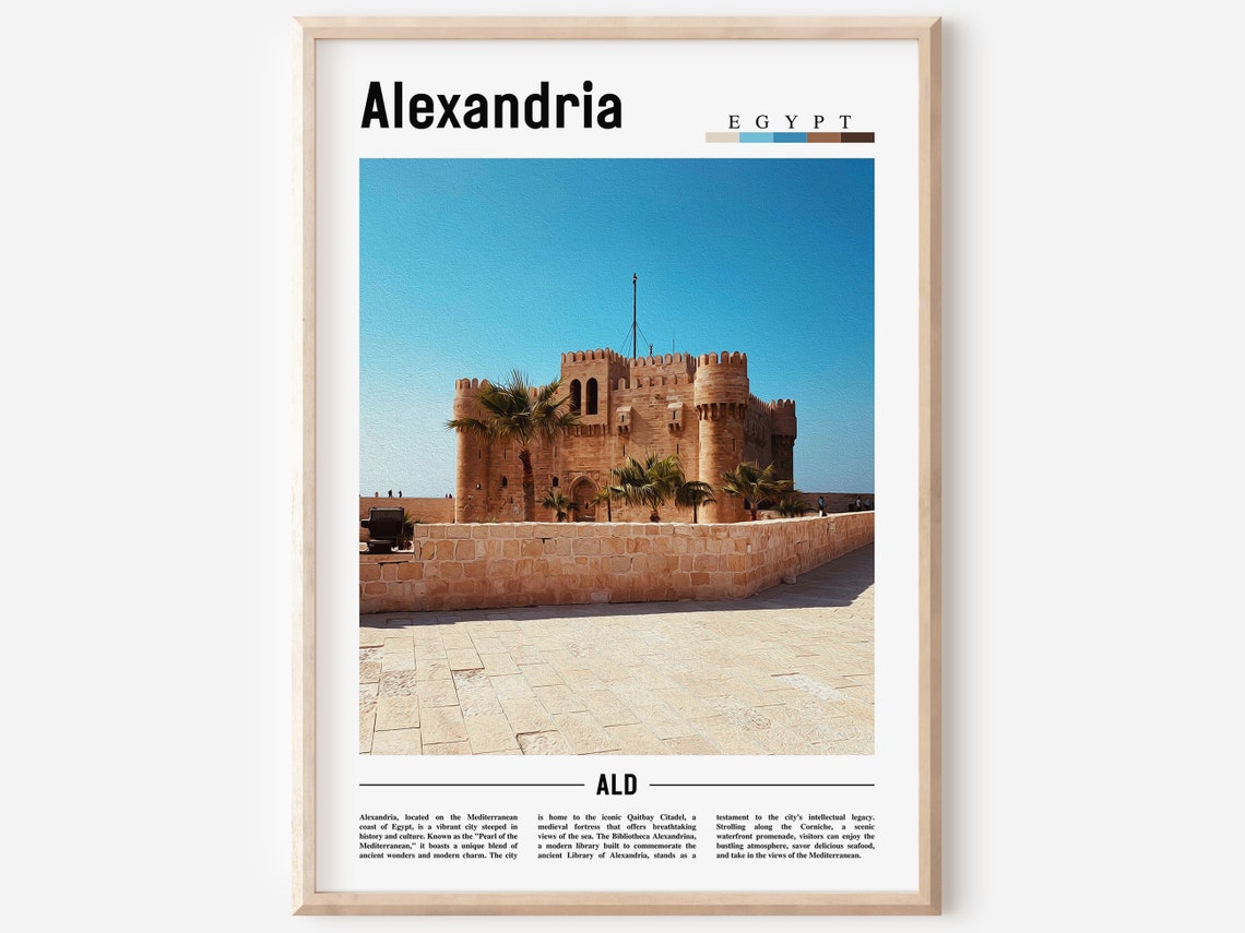 Alexandria Poster Alexandria Print Alexandria Wall Art Minimal Travel Print Travel Destination Oil Painting Poster