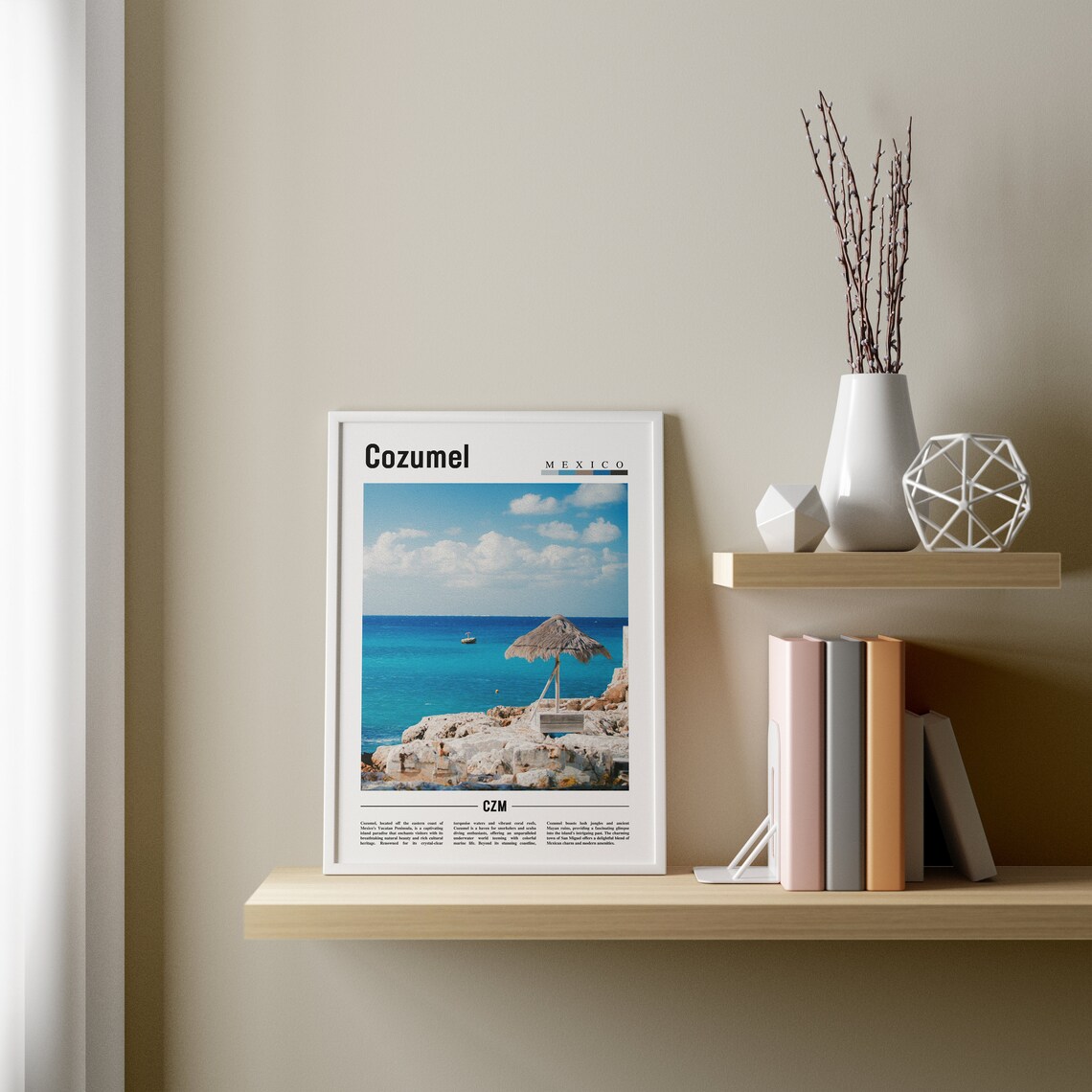 Cozumel Poster Cozumel Print Cozumel Wall Art Minimal Travel Print Travel Destination Oil Painting Poster - Image 4