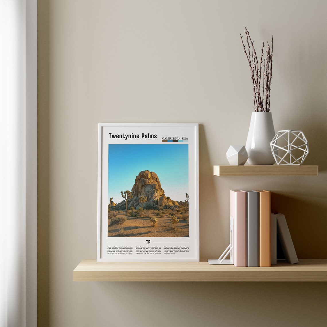 Twentynine Palms Print Twentynine Palms Poster Twentynine Palms Wall Art Minimal Travel Print Minimal City Poster Oil Painting Poster - Image 2