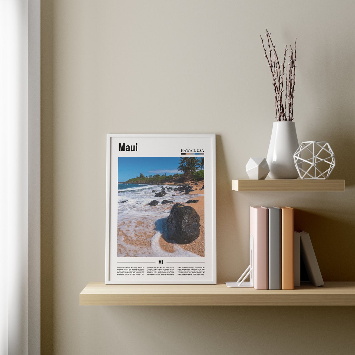 Maui Print Maui Poster Maui Wall Art Oil Painting Poster Colorful City Print City Artwork Travel Artwork Travel Wall Art Beach Print - Image 3