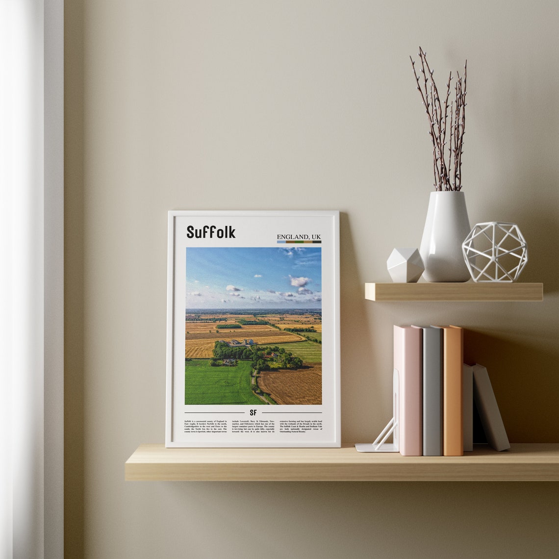 Suffolk Print Suffolk Poster Suffolk Wall Art Minimal Travel Print Minimal City Poster Travel Destination Print Oil Painting Poster - Image 2