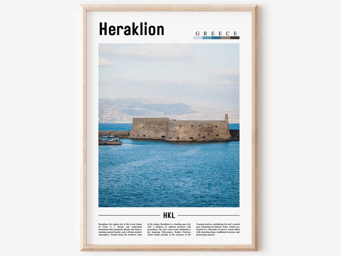 Heraklion Poster Heraklion Print Heraklion Wall Art Europe Photo Europe Poster Europe Print Travel Poster