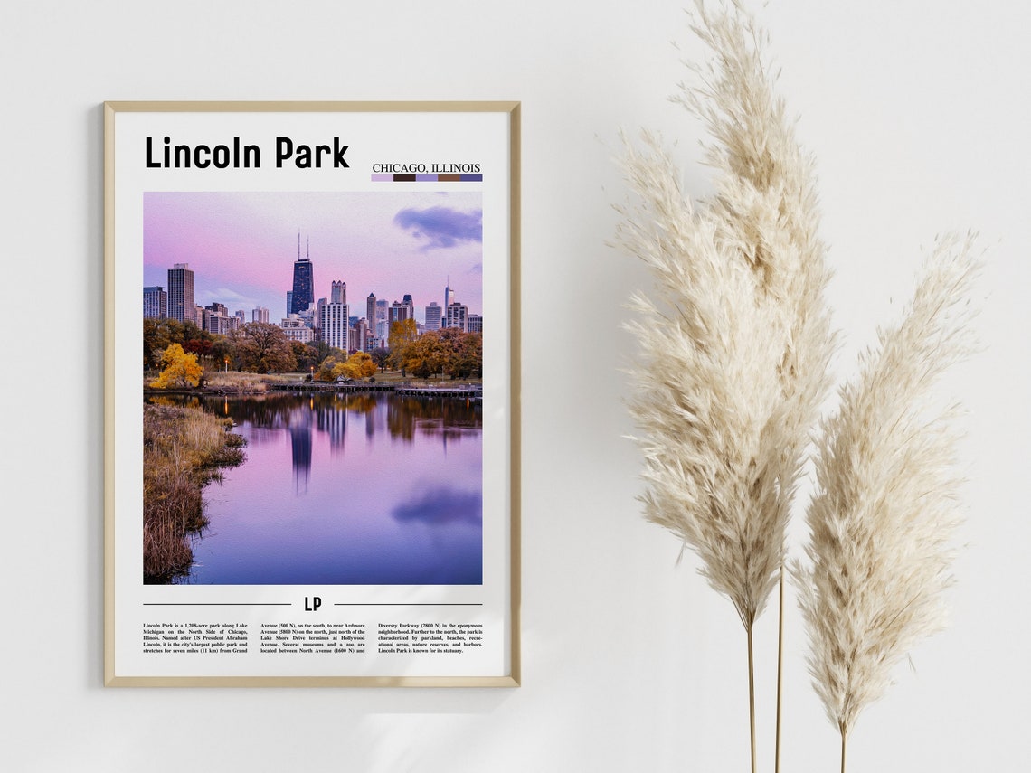 Lincoln Park Poster Lincoln Park Print Lincoln Park Wall Art United States Photo United States Poster United States Print - Image 4
