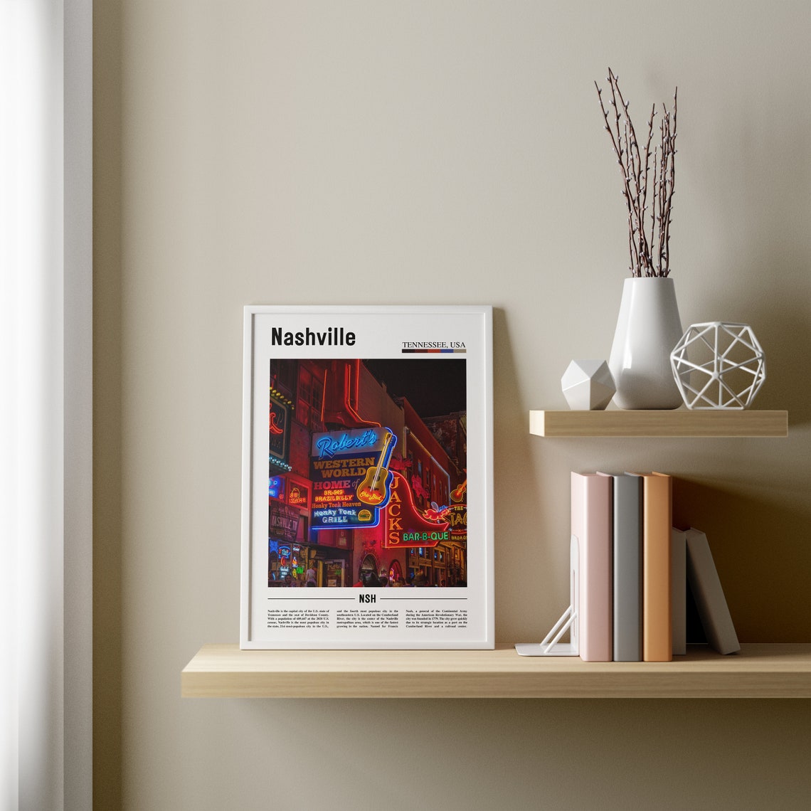 Nashville Print Nashville Poster Nashville Wall Art United States Photo United States Poster United States Print Travel Poster - Image 3
