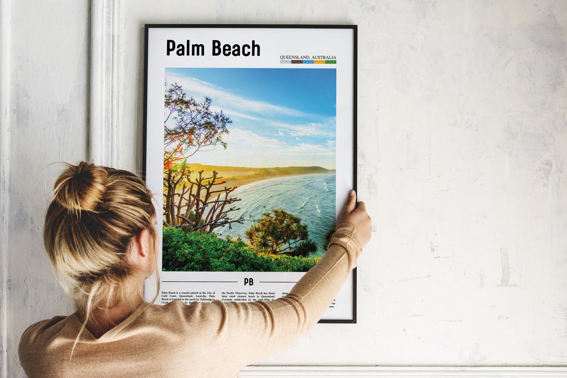 Palm Beach Print Palm Beach Poster Palm Beach Wall Art Oil Painting Poster City Print City Artwork Travel Artwork Travel Wall Art - Image 4