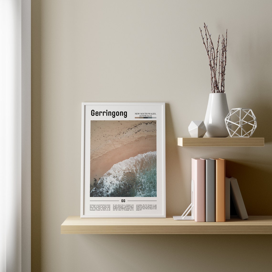 Gerringong Print Gerringong Poster Gerringong Wall Art Minimal Travel Print Minimal City Poster Travel Destination Oil Painting Poster - Image 3