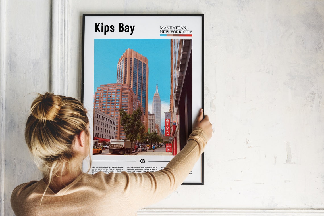 Kips Bay Print Kips Bay Poster Kips Bay Wall Art Oil Painting Poster Colorful City Print City Artwork Travel Artwork Travel Wall Art - Image 4