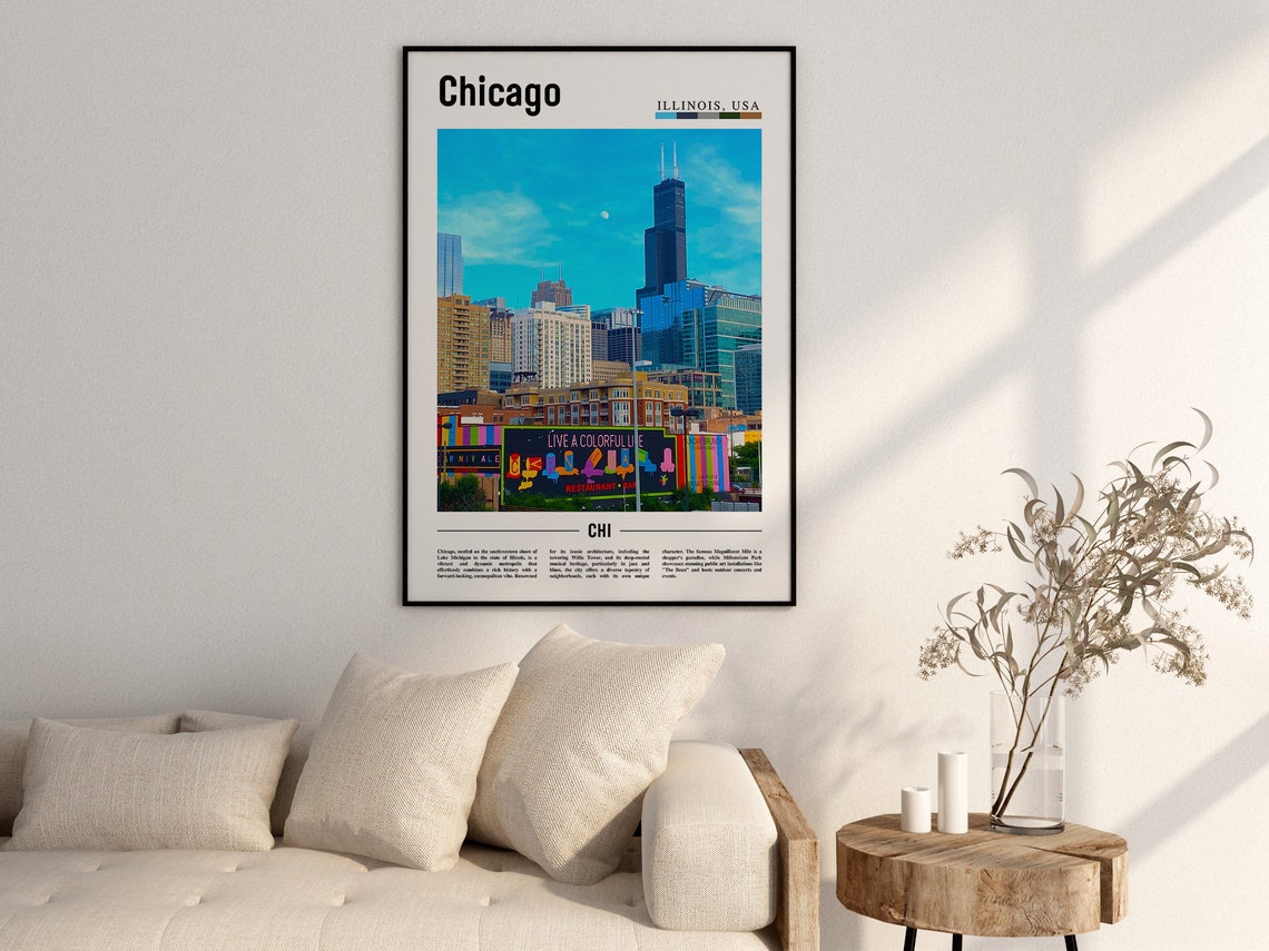 Chicago Print Chicago Poster Chicago Wall Art United States Photo United States Poster United States Print - Image 2