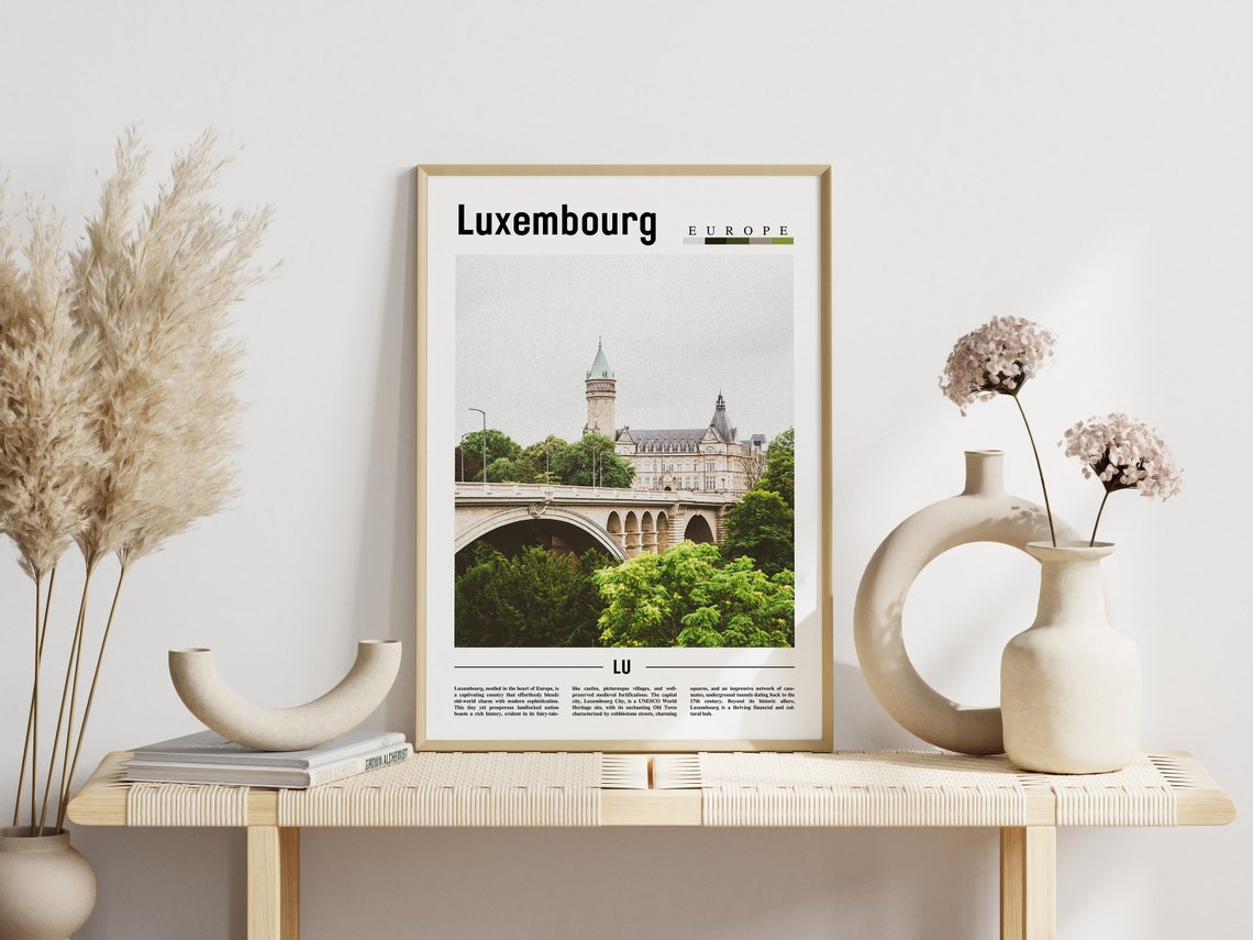 Luxembourg Poster Luxembourg Print Luxembourg Wall Art Europe Photo Europe Poster Europe Print Travel Poster - Image 6