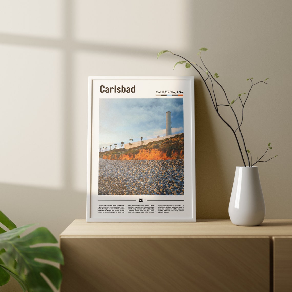 Carlsbad Print Carlsbad Poster Carlsbad Wall Art Oil Painting Poster Colorful City Print City Artwork Travel Artwork Travel Wall Art - Image 2
