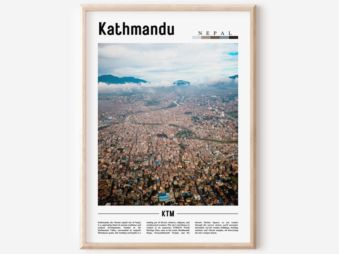 Kathmandu Poster Kathmandu Print Kathmandu Wall Art Asia Print Asia Poster Asia Photo Minimal Travel Poster