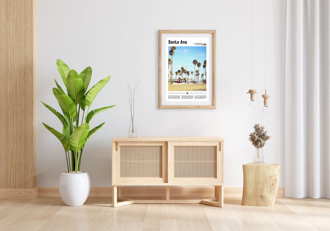 Santa Ana Print Santa Ana Poster Santa Ana Wall Art Minimal Travel Print Minimal City Poster Travel Destination Oil Painting Poster - Image 3