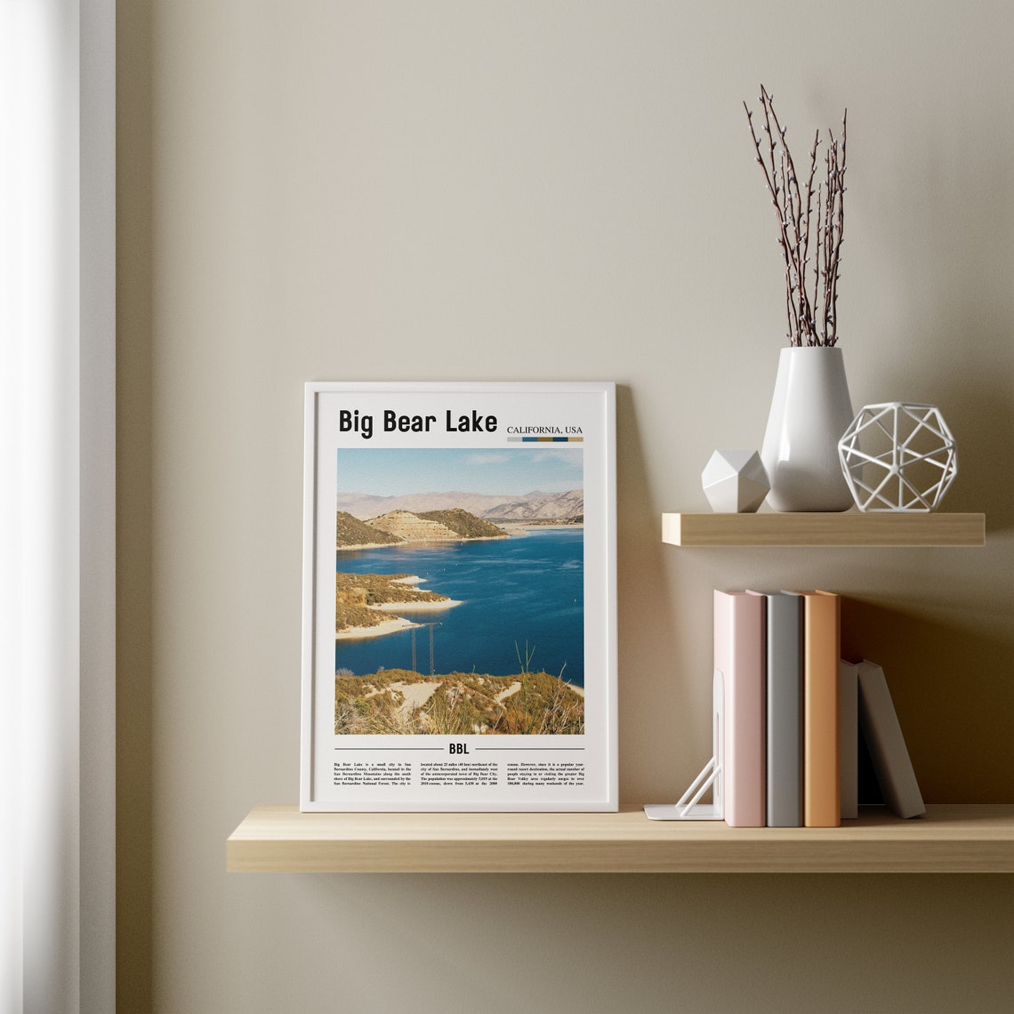 Big Bear Lake Print Big Bear Lake Poster Big Bear Lake Wall Art Oil Painting Poster Colorful City Print City Artwork Travel Wall Art - Image 4